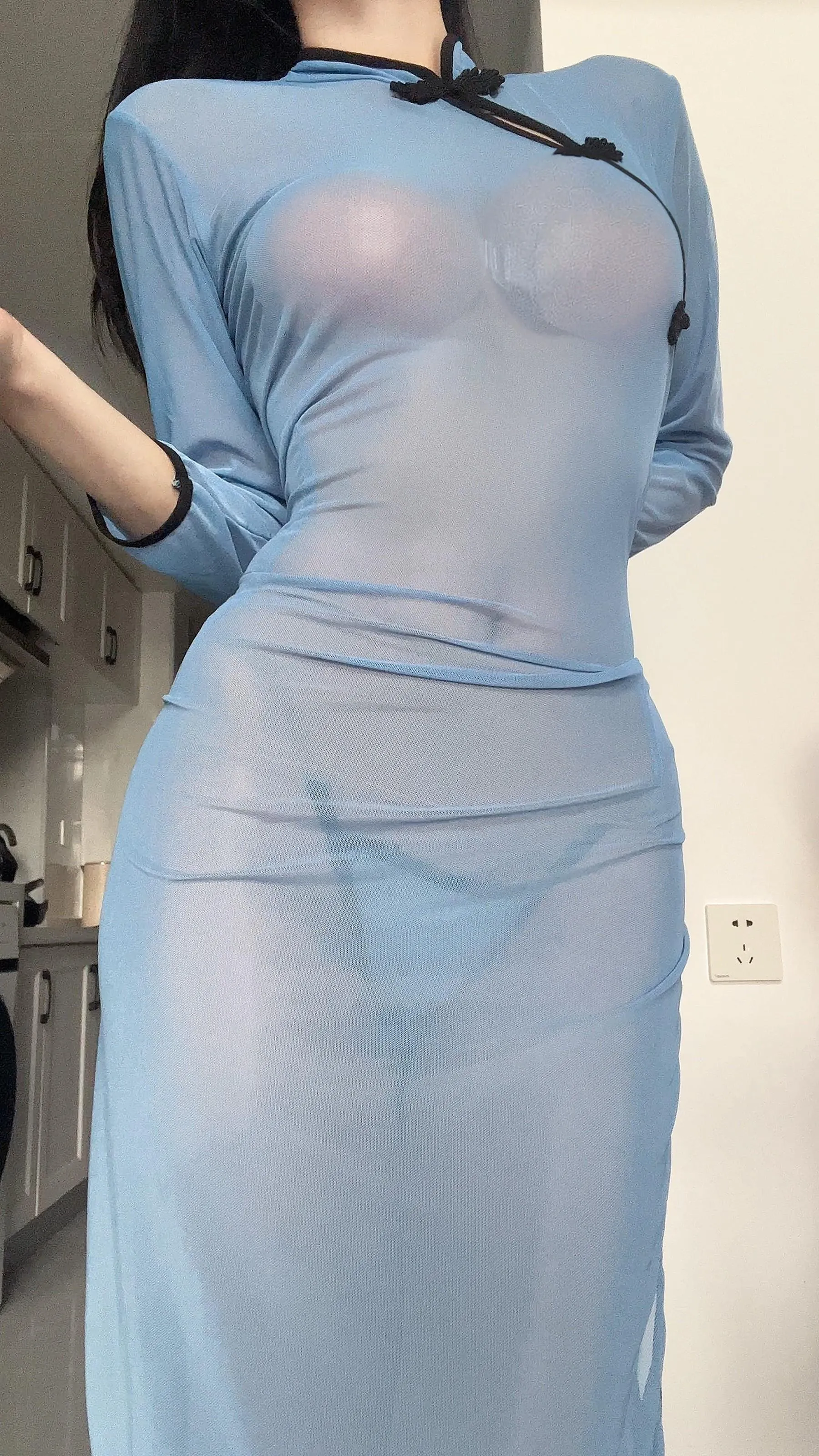 女刺客 – NO.05 透明蓝色旗袍 [20P]插图8